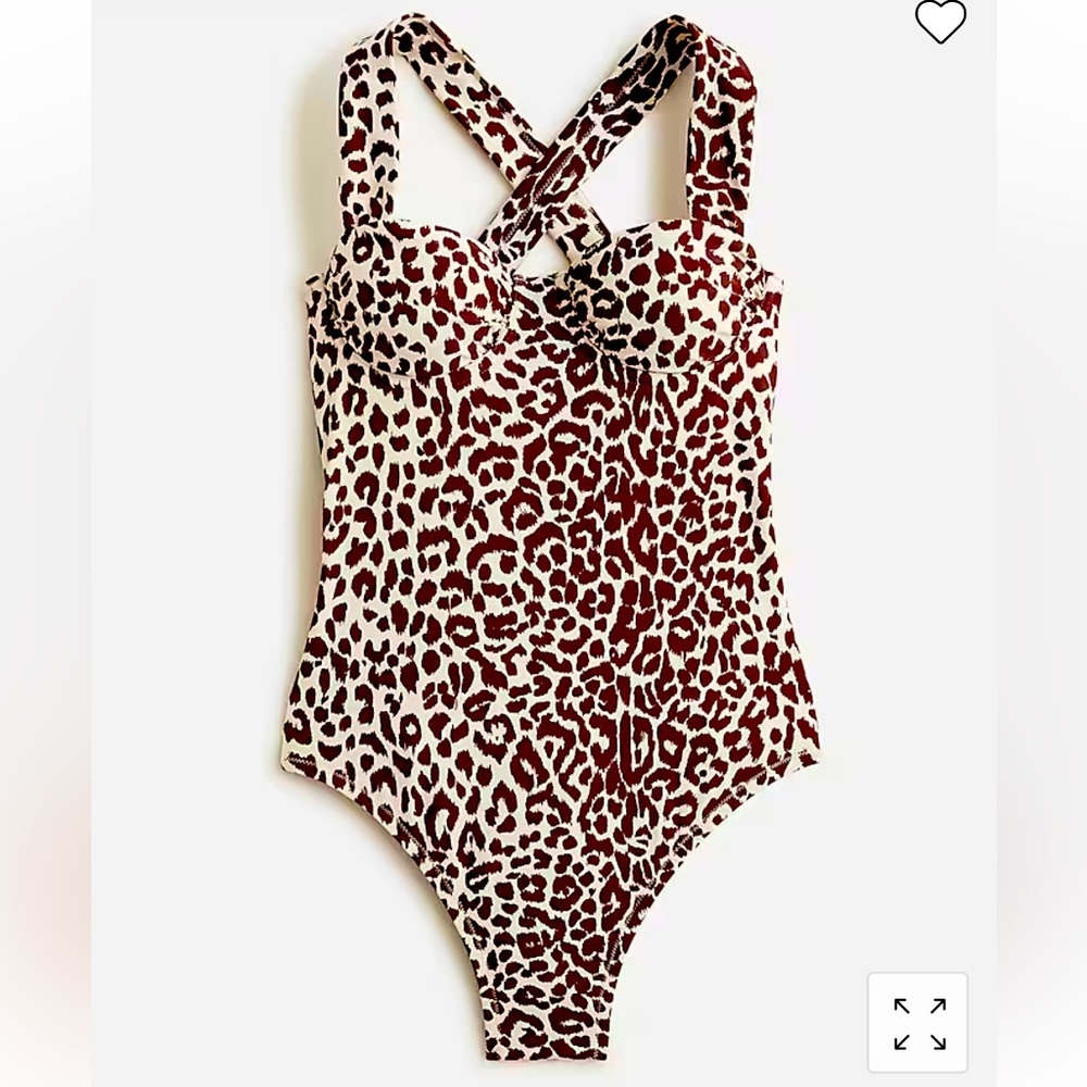 NWT J.Crew Ruched-cup one-piece in leopard print sz 6